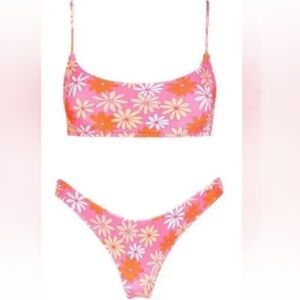 triangl mica pink and orange floral bikini